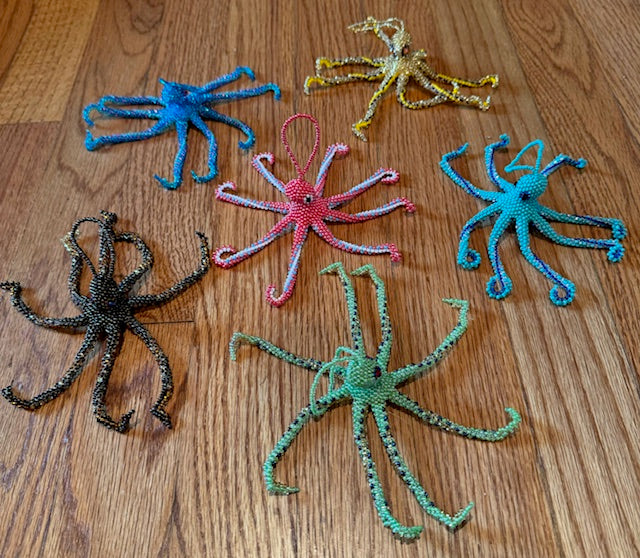 Beaded octopus ornaments