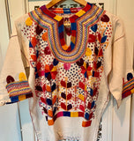 Mexican hand-embroidered corn motif blouse 4