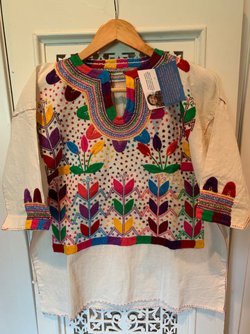 Hand Embroidered Mexican Coco Blouse